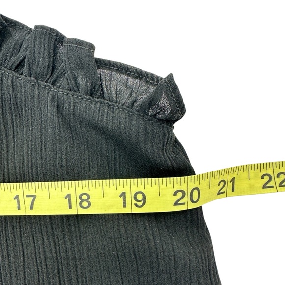 VICI Black Ruffle Trim Cami Top | Textured Fabric Adjustable Straps | Women’s L - Picture 8 of 10